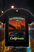 San Bernardino The Depot Classic t-shirt with vintage lowrider and historic Santa Fe depot artwork