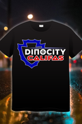 “Dino City Califas Dodger Blue edition t-shirt with blue shield logo and red-white text”
